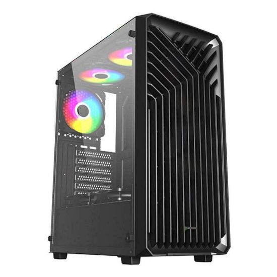 Obrázek VeinX case OD15A- BK, ATX, Průhledná bočnice, Černá, bez ventilátorů
