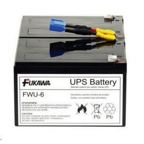 Obrázek Baterie - FUKAWA FWU- 6 náhradní set baterií za RBC6 (12V/ 12Ah, Faston 250, 2ks), životnost 3- 5let