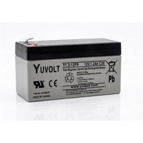 Obrázek Baterie - YUVOLT Y1.2- 12FR (12V; 1, 2Ah; faston F1- 4, 7mm; životnost 3- 5let)