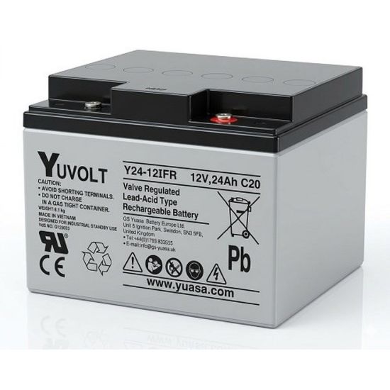 Obrázek Baterie - YUVOLT Y24- 12FR (12V; 24Ah; závit M5; životnost 3- 5let)