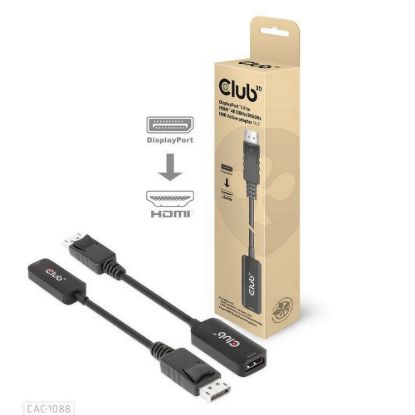 Obrázek Club3D Adaptér aktivní DisplayPort 1.4 na HDMI 4K120 Hz/ 8K60 Hz HDR (M/ F), černá
