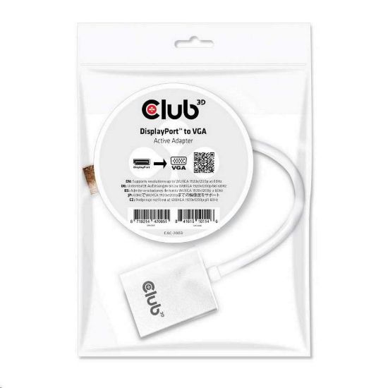 Obrázek Club3D Adaptér aktivní DisplayPort na VGA (M/ F), 25cm