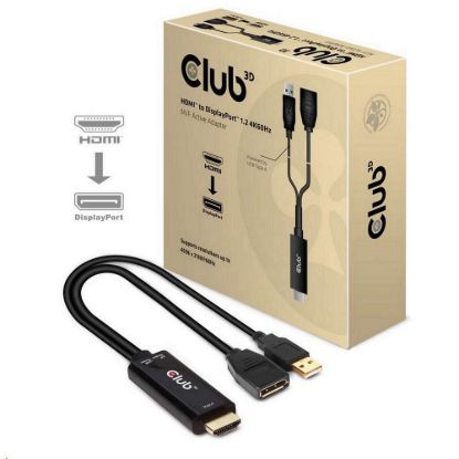 Obrázek Club3D adaptér aktivní HDMI na DisplayPort 4K60 Hz, M/ F