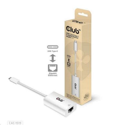 Obrázek Club3D Adaptér aktivní USB 3.2 typ C na LAN (Gigabit Ethernet - 1Gb), 20cm