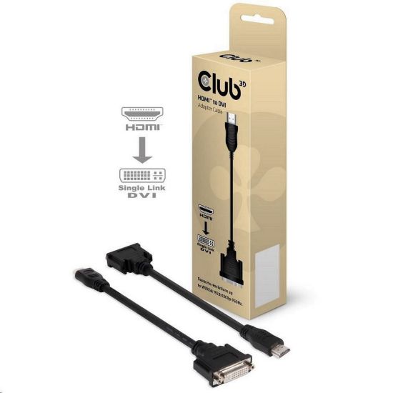 Obrázek Club3D Adaptér pasivní HDMI na DVI- D Single Link (M/ F), 22cm