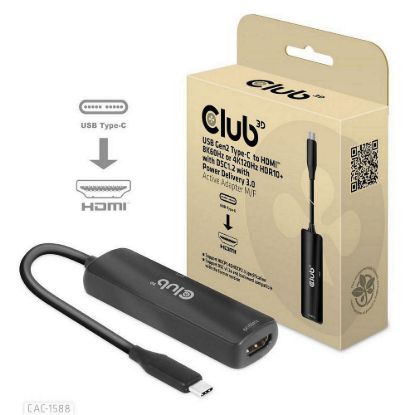 Obrázek Club3D Adaptér USB- C na HDMI 8K60 Hz/ 4K120 Hz, Active Adapter M/ F, PD 3.0, HDR10+ a DSC 1.2