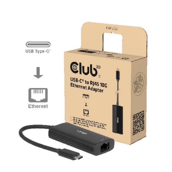 Obrázek Club3D Adaptér USB- C na RJ45, 10Gb, M/ F, 12cm