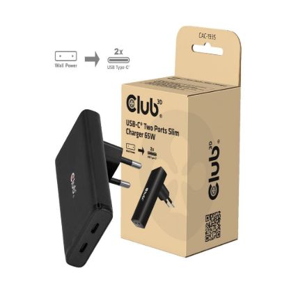 Obrázek Club3D cestovní nabíječka 65 W GAN Technologie, 2 porty (2xUSB- C), PPS, PD 3.1
