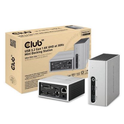 Obrázek Club3D Dokovací stanice USB- A 8v1, 1xHDMI, 1xDVI, 4xUSB, 1xRJ45, 1 x 3.5mm, šedá