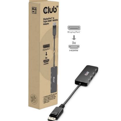 Obrázek Club3D hub MST (Multi Stream Transport) DisplayPort 1.4 na 3x HDMI 8K60 Hz (M/ F)