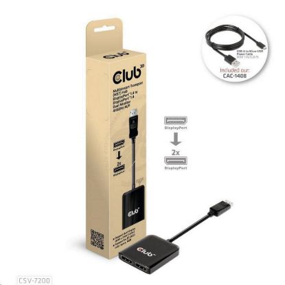 Obrázek Club3D hub MST USB- C na DisplayPort, 4K60 Hz (M/ F)