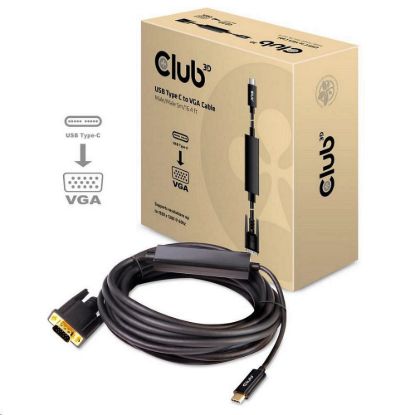 Obrázek Club3D Kabel aktivní USB Typ C na VGA (M/ M), 5m