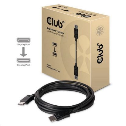 Obrázek Club3D Kabel certifikovaný DisplayPort 1.2, 4K60 Hz UHD (M/ M), 3m, 30 AWG