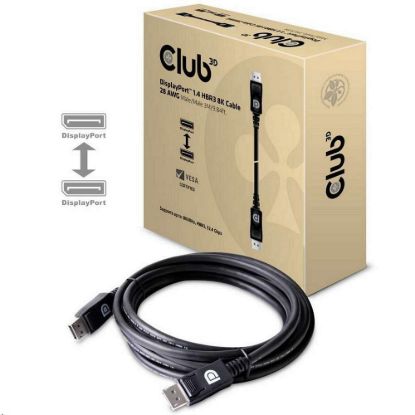 Obrázek Club3D Kabel certifikovaný DisplayPort 1.4, HBR3, 8K60 Hz (M/ M), 3m, 28 AWG