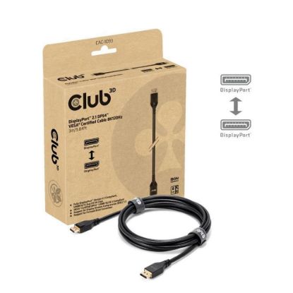Obrázek Club3D Kabel DisplayPort 2.1 na DisplayPort 2.1, VESA DP54, 4K240 Hz/ 8K120 Hz (M/ M), 3m, černá