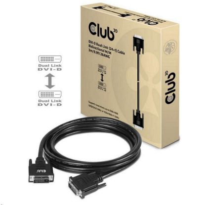 Obrázek Club3D kabel DVI- D Dual Link (24+1), 3m, Bidirectional, 28 AWG