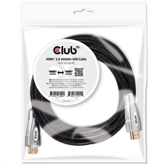 Obrázek Club3D Kabel HDMI 2.0, High Speed 4K60 Hz UHD (M/ M), 5m