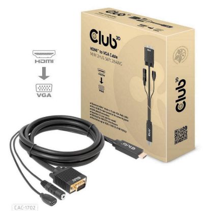 Obrázek Club3D kabel HDMI na VGA, M/ M, 28AWG, 2m