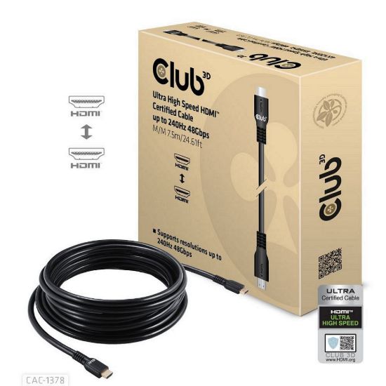 Obrázek Club3D Kabel HDMI, Ultra Rychlý HDMI™ Certifikovaný Cable, 4K120 Hz/ 8K60 Hz, 7.5m