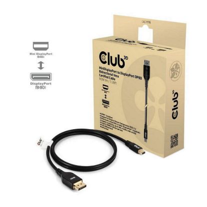 Obrázek Club3D Kabel MiniDisplayPort na DisplayPort 2.1 Certifikovaný, Oboustranný, 10K60 Hz, DSC1.2, UHBR10, 1m