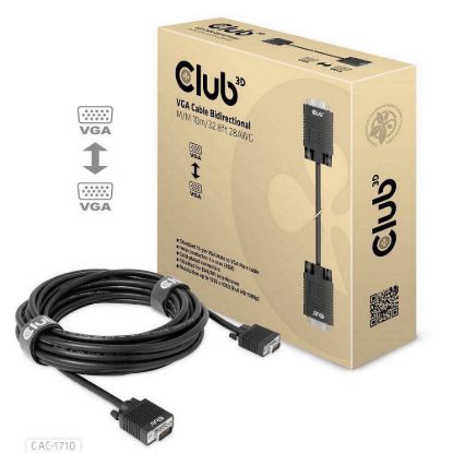 Obrázek Club3D kabel oboustranný VGA, M/ M, 28AWG, 10m