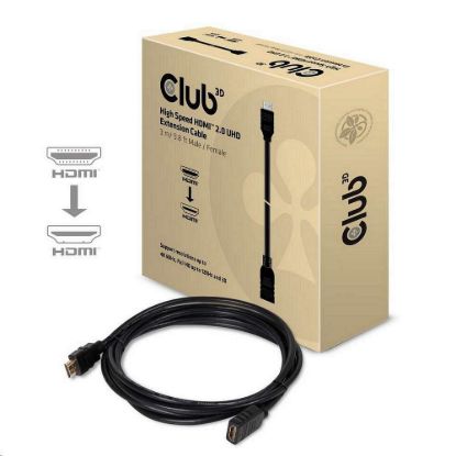 Obrázek Club3D Kabel prodlužovací HDMI 2.0, 4K60 Hz UHD (M/ F), 3m