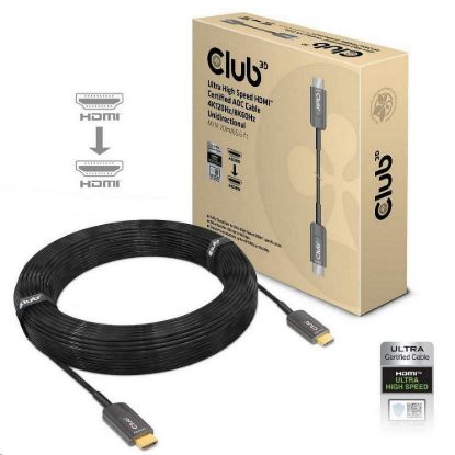 Obrázek Club3D Kabel prodlužovací Ultra Rychlý HDMI™ Certifikovaný AOC kabel 8K60 Hz (M/ M), 4K120 Hz, 20m, černá