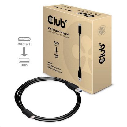 Obrázek Club3D Kabel USB 3.1 typ C na USB 3.1 typ A, 10Gbps Power Delivery 60 W (M/ M), 1m