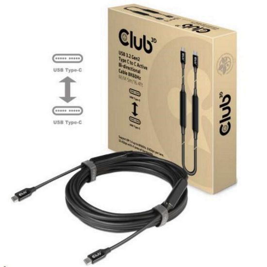 Obrázek Club3D Kabel USB 3.2 Gen2 Type- C to C Active Bi- directional (M/ M) 8K60 Hz, 5m