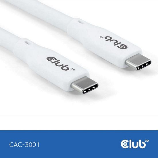Obrázek Club3D Kabel USB- C 4.0, 20Gbps, 4K60 Hz, PD 240 W, 2m, bílá