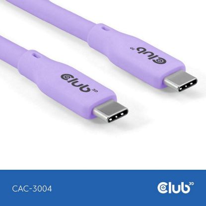 Obrázek Club3D Kabel USB- C 4.0, 20Gbps, 4K60 Hz, PD 240 W, 2m, fialová