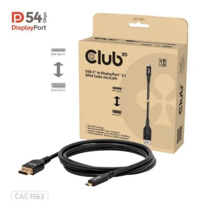 Obrázek Club3D Kabel USB- C na DisplayPort 2.1 DP54 Bi- Directional, 8K120 Hz, 4K480 Hz, 2m
