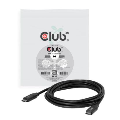 Obrázek Club3D Kabel USB- C, 240 W, 2m, černá, Data Blocker pro bezpečné nabíjení