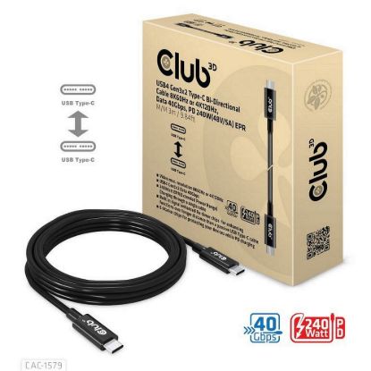 Obrázek Club3D Kabel USB4 Gen3 x 2 Typ C 8K60 Hz UHD, 40Gbps, Power Delivery 240 W, (M/ M), 300cm
