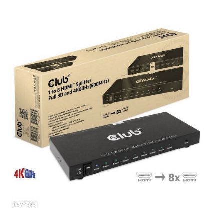 Obrázek Club3D Video rozbočovač 1: 4 HDMI 2.0 4K120 Hz, 4 porty, černá