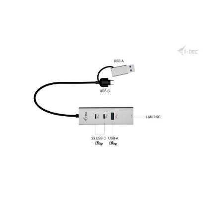 Obrázek i- tec USB- C/ USB- A Metal HUB 3 (2x USB- C, 1x USB- A) Port + 2.5GLAN