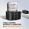 Obrázek AXAGON ADSA- SC, USB- C 5Gbps dokovací stanice pro 2x SATA 6G 2.5"/ 3.5" SSD/ HDD s funkcí klonování