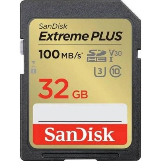 Obrázek SanDisk SDHC karta 32 GB Extreme PLUS (100 MB/ s Class 10, UHS- I U3 V30)