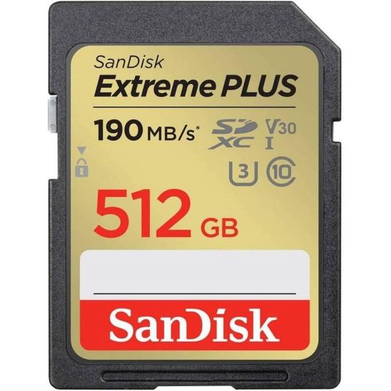Obrázek SanDisk SDXC karta 512 GB Extreme PLUS (R 190 MB/ s W130 MB/ s Class 10, UHS- I U3 V30)