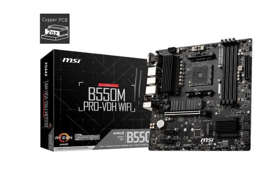Obrázek BAZAR - MSI MB Sc AM4 B550M PRO- VDH WIFI, AMD B550, 4xDDR4, VGA, mATX - Po opravě (Bez příšlušenství)