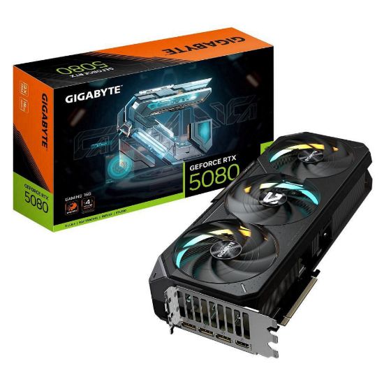 Obrázek GIGABYTE VGA NVIDIA GeForce RTX 5080 GAMING 16G, 16G GDDR7, 3xDP, 1xHDMI