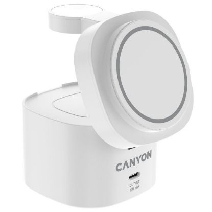 Obrázek Canyon 4 in 1 Wireless Charging Stand OnCharge 405 qi2 ADAPTER, 30W White