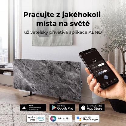 Obrázek AENO GH6s Chytré Topení, infrared + konvekce, tvrzené sklo,LED displej,  700W, Antique marble - LIMITOVANÁ EDICE