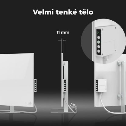 Obrázek AENO GH3s Chytré Topení, infrared + konvekce, tvrzené sklo,LED displej, 700W, Bílá