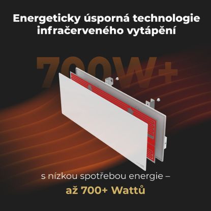 Obrázek AENO GH1s Chytré Topení, infrared + konvekce, tvrzené sklo, 700W, Bílá