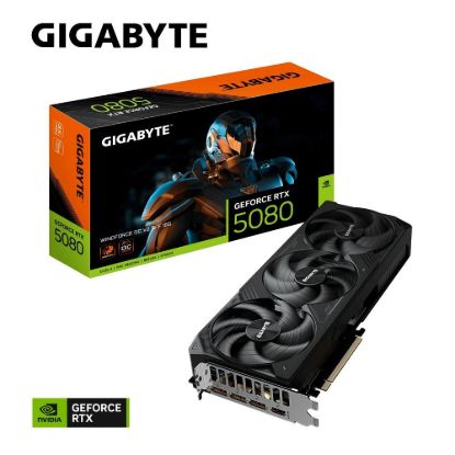 Obrázek GIGABYTE VGA NVIDIA GeForce RTX 5080 WINDFORCE OC 16G V2, 16G GDDR7, 3xDP, 1xHDMI