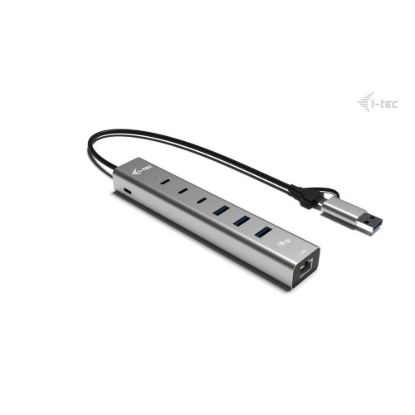 Obrázek i- tec USB- C/ USB- A Metal HUB 6 port (3x USB- C, 3x USB- A), LAN, Power Delivery 85 W