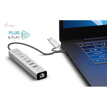 Obrázek i- tec USB- C/ USB- A Metal HUB 6 port (3x USB- C, 3x USB- A), LAN, Power Delivery 85 W