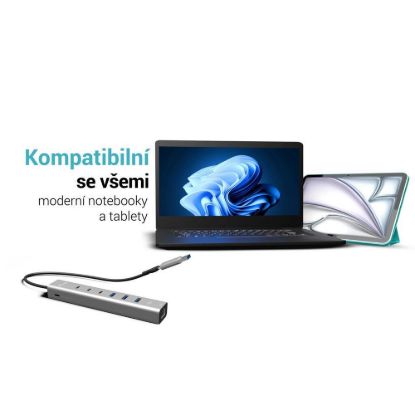 Obrázek i- tec USB- C/ USB- A Metal HUB 6 port (3x USB- C, 3x USB- A), LAN, Power Delivery 85 W
