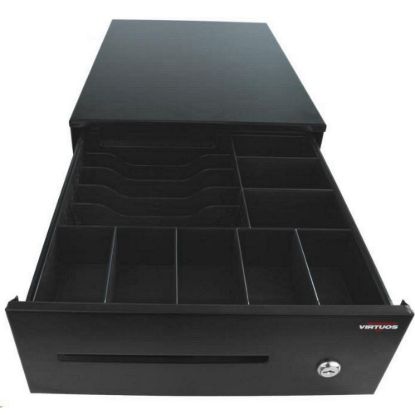 Obrázek Virtuos pokladní zásuvka SK- 325C - s kabelem, pořadač 6/ 8, 9- 24V, černá